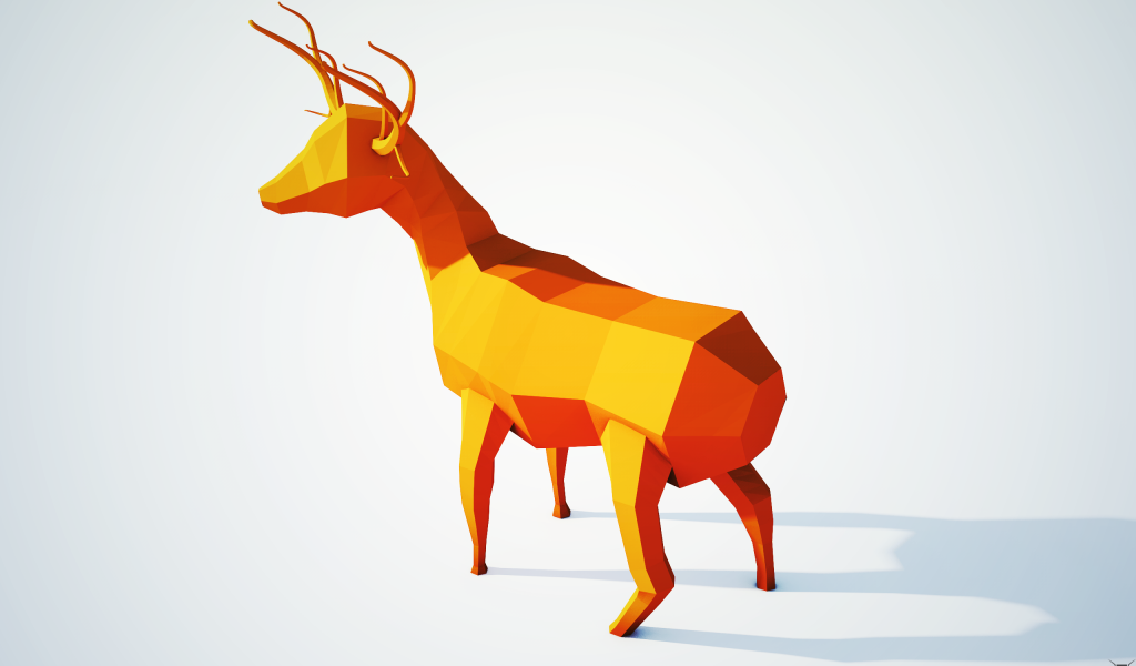 Оранжевый олень, 3Д графика