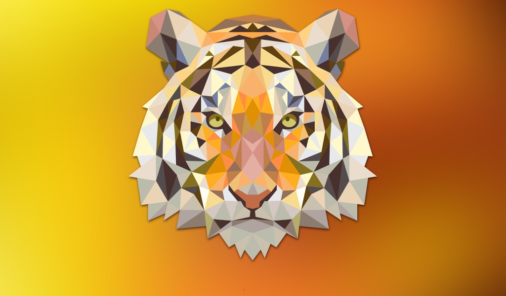 Голова оранжевого тигра, 3-Д графика