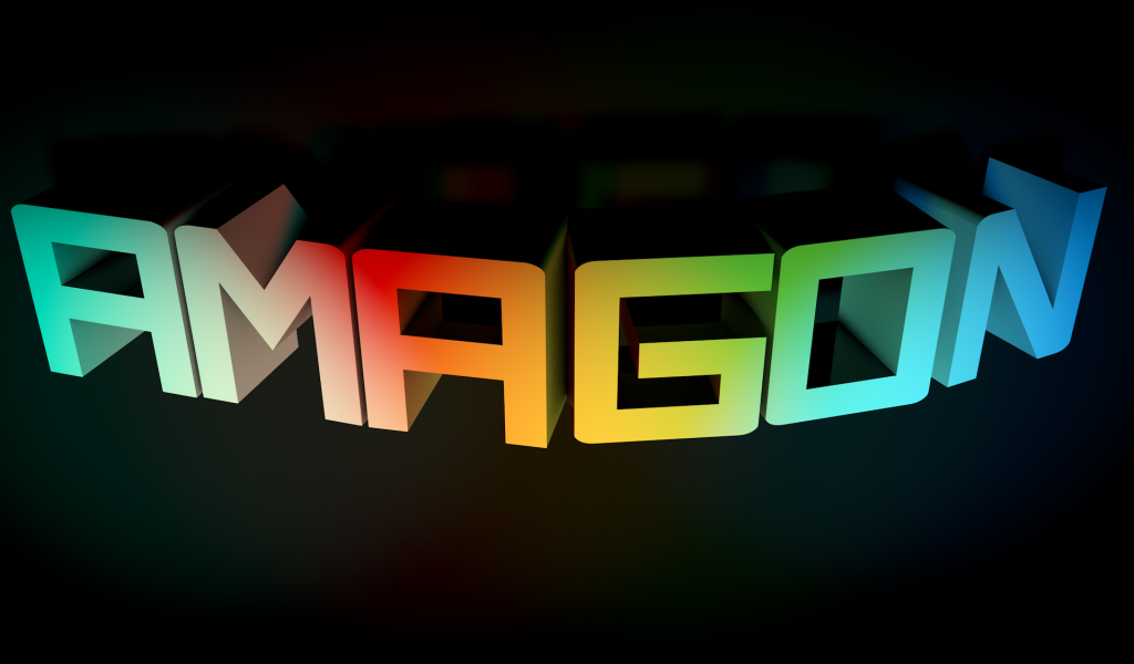 Радужная надпись на черном фоне, 3Д модель