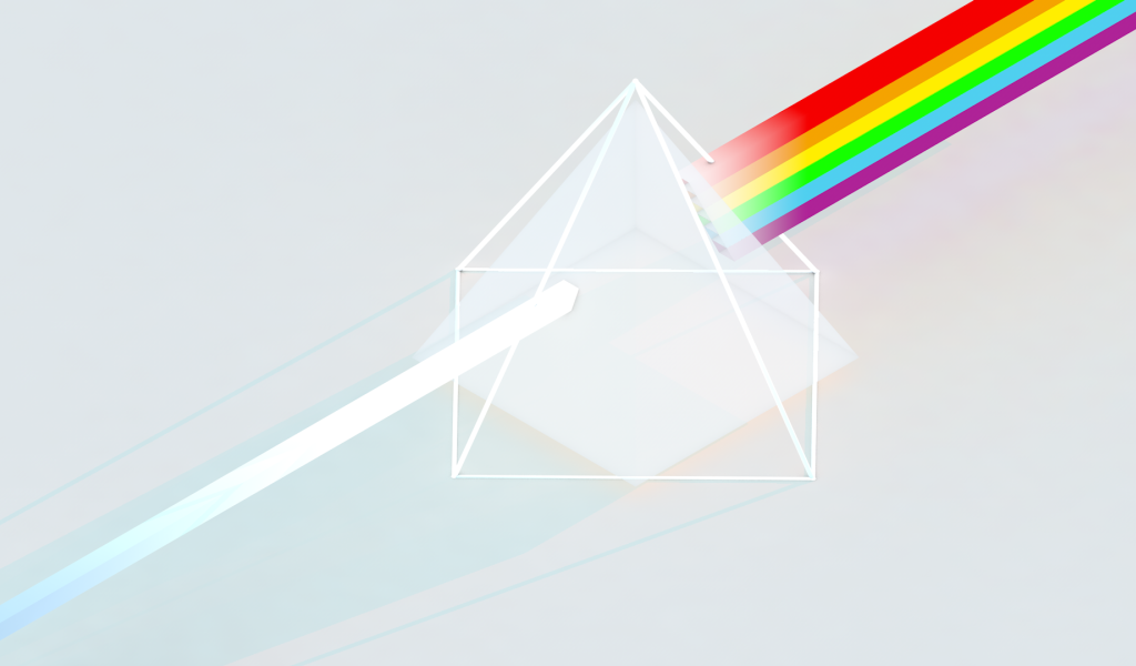 Преломление света в призме, 3Д графика