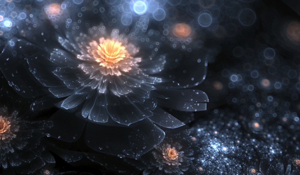 Сияющие прозрачные цветы