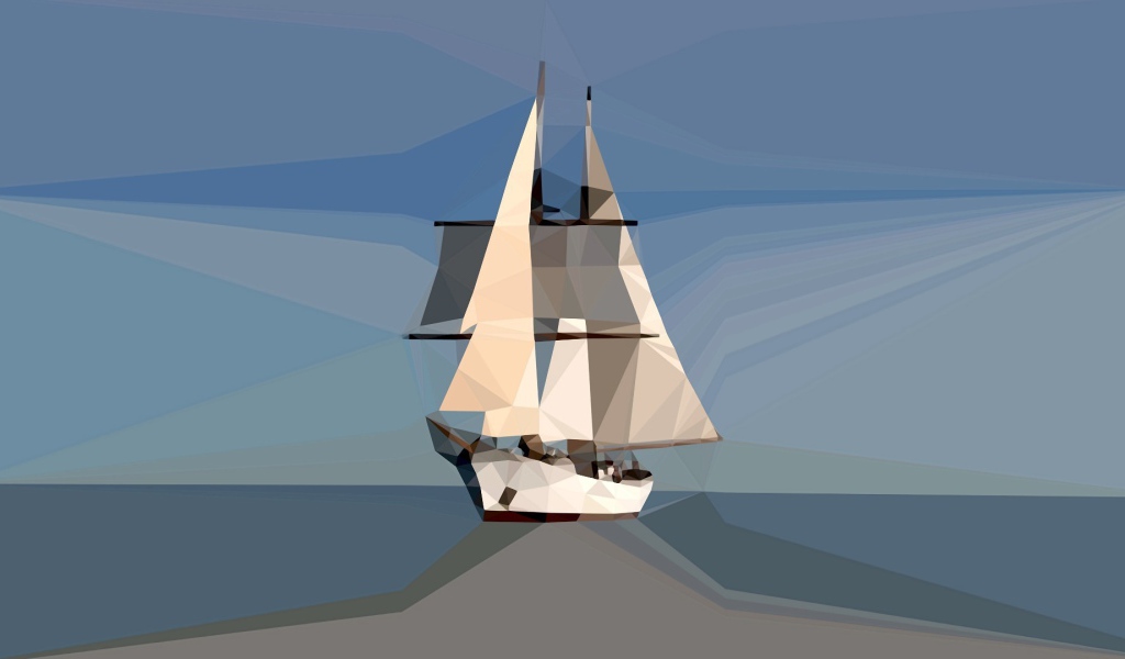 Корабль в океане, 3-Д графика