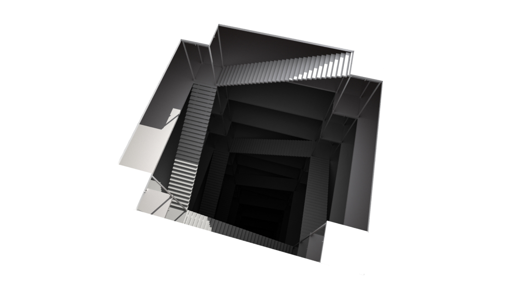 Лестница в глубь здания, 3Д графика