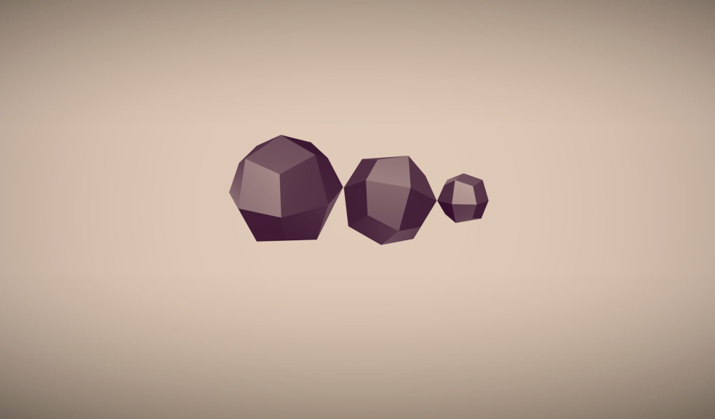 Три черных многогранника