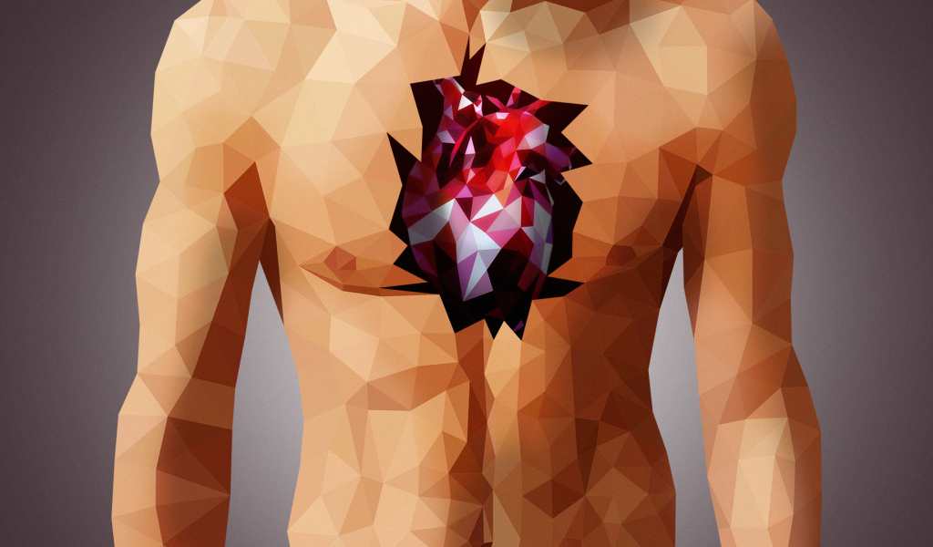 Торс мужчины, 3Д графика