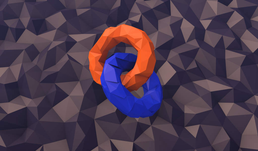 Два кольца на фоне 3Д