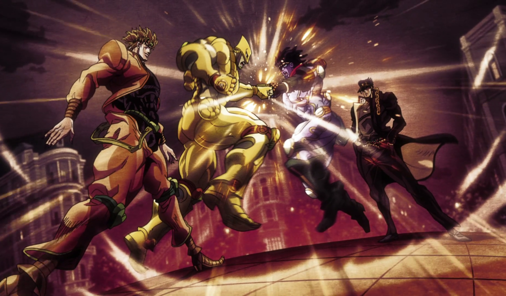 Схватка персонажей аниме Приключения Джоджо