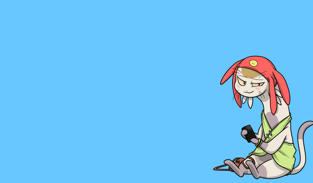 Персонаж аниме Космический Денди на голубом фоне