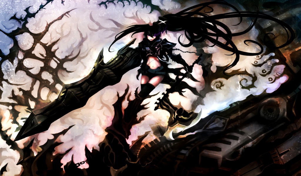 Девушка аниме Insane Black Rock Shooter