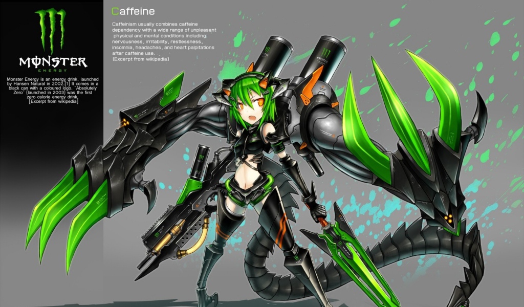 Девушка аниме Monster Energy