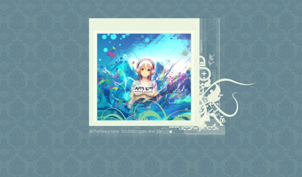 Девушка аниме на открытке