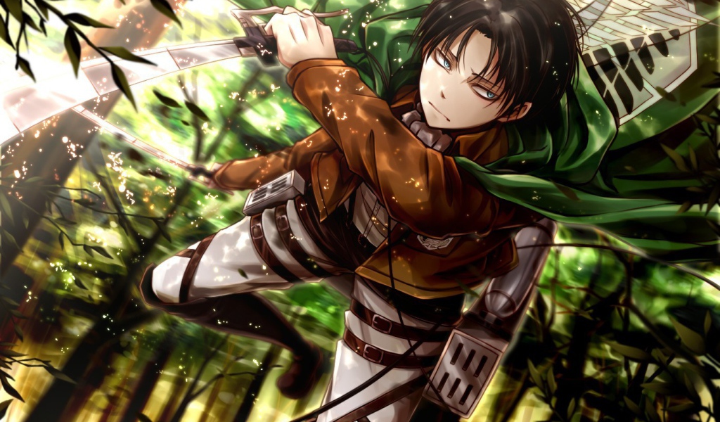 Герой аниме Атака Титанов в лесу