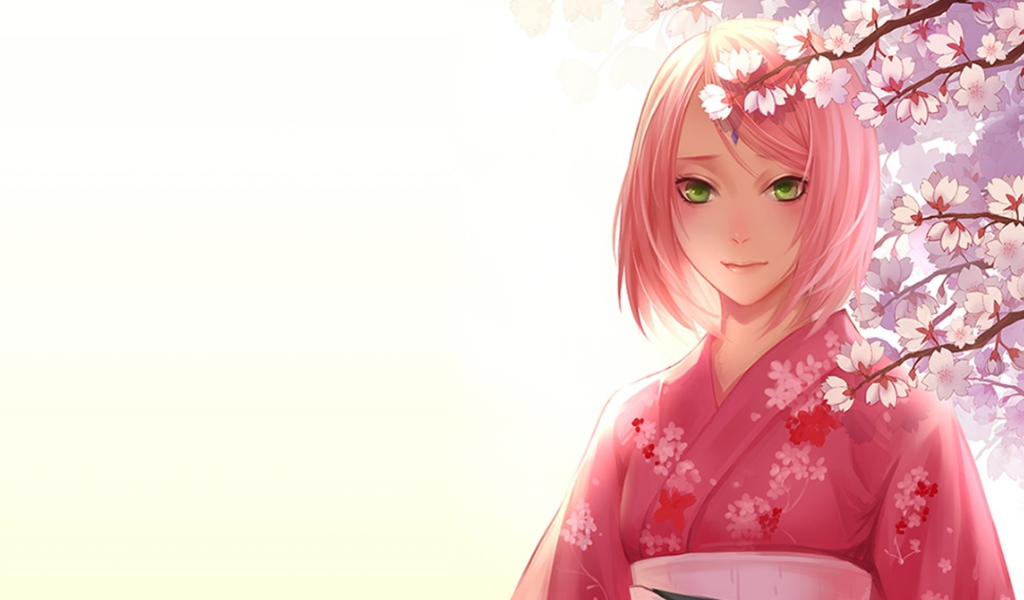 Девушка аниме Сакура Харуно