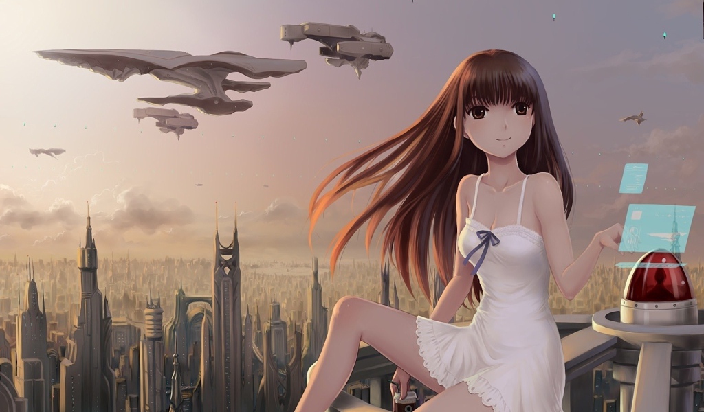 Девушка аниме в фантастической манге