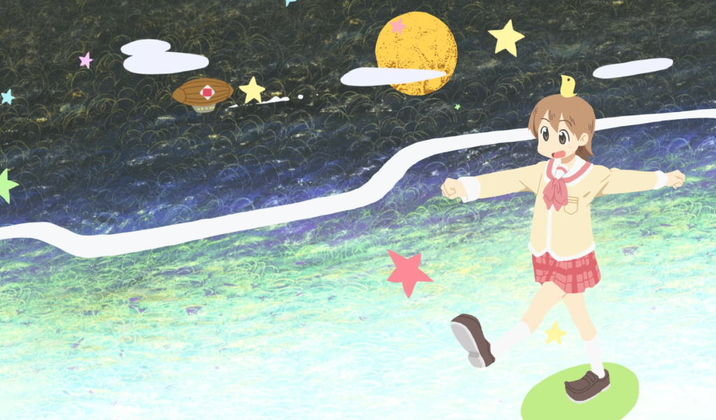 Аниме девушка на детском рисунке