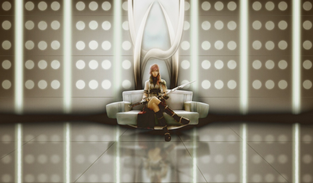 Девушка аниме на престоле