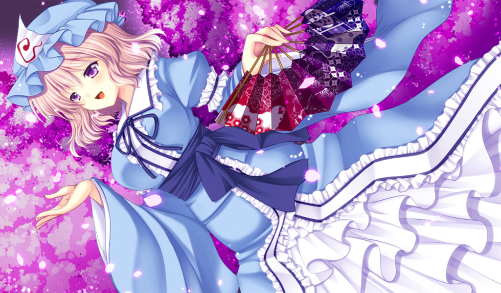 Аниме девушка с веером, Saigyouji Yuyuko