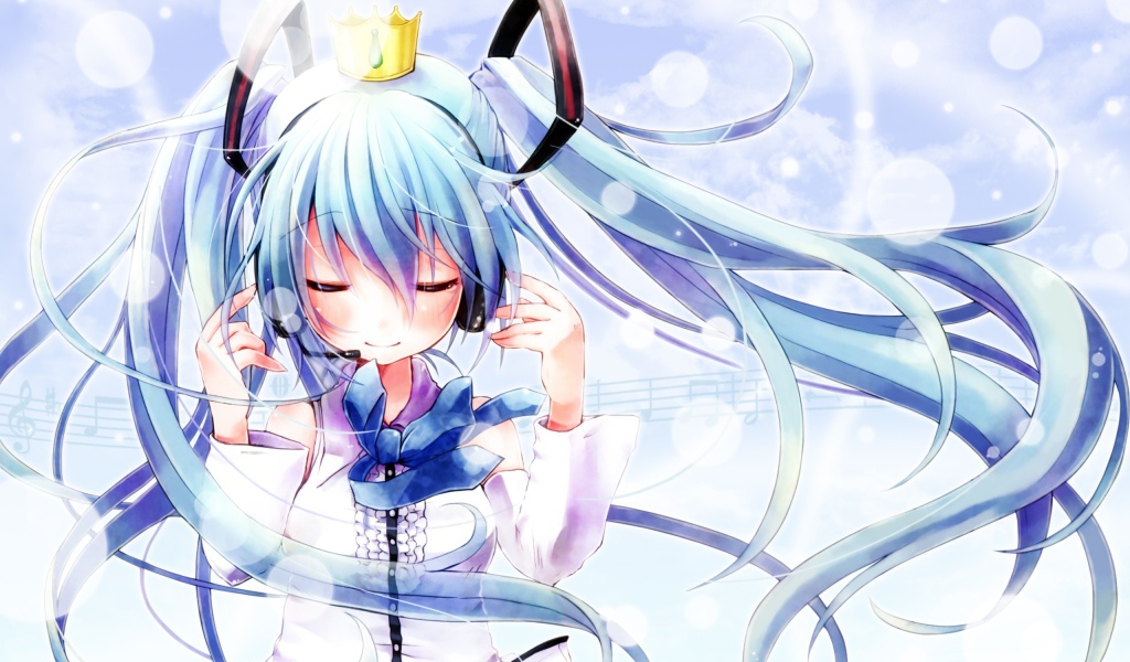 Аниме девушка в золотой короне