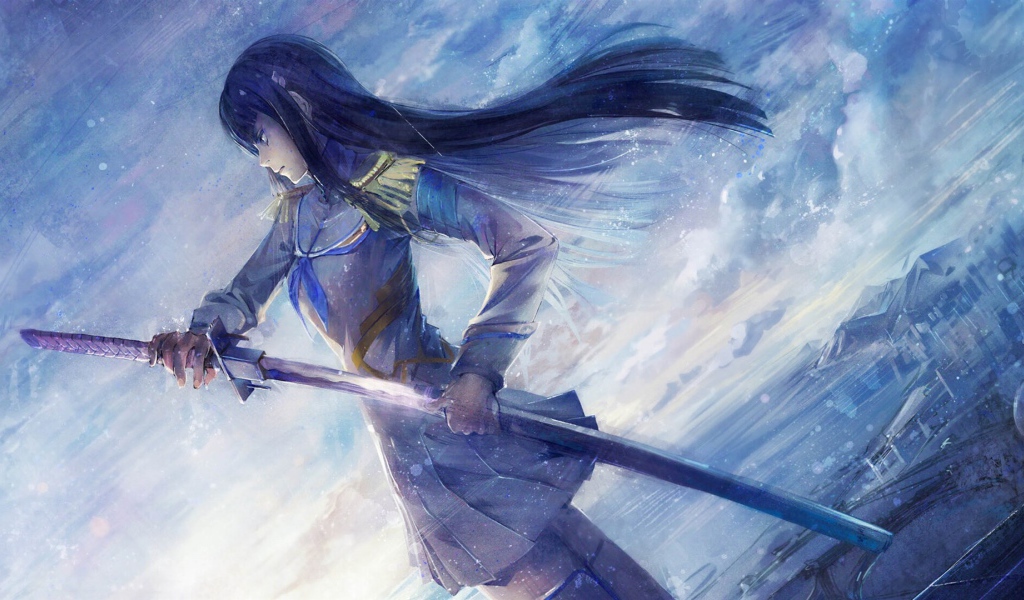 Девушка аниме с катаной Kill la Kill