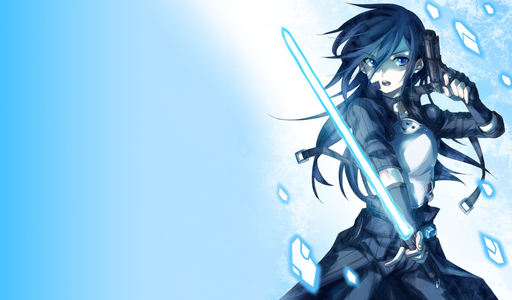 Аниме девушка со световым мечом