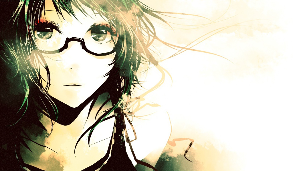 Девушка аниме в очках