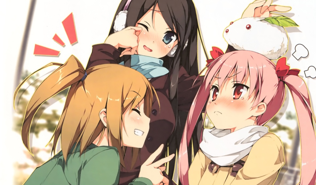 Девушки аниме с волосами разного цвета