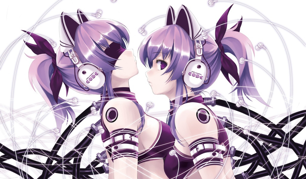 Аниме девушки подключены к кабелям