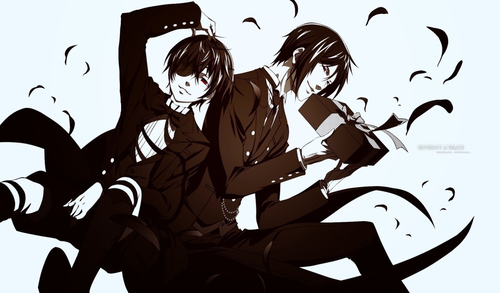 Черно белые герои аниме Тёмный дворецкий