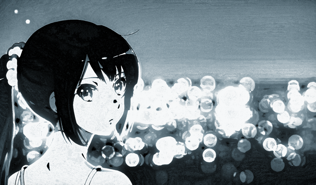 Черно белый рисунок аниме Звучи Эуфониум