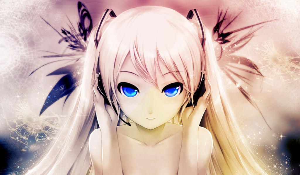 Голубоглазая блондинка из аниме