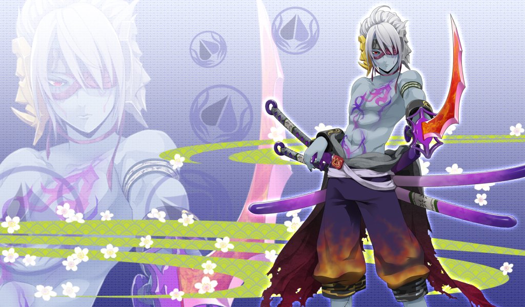 Синий парень из аниме Onigirl