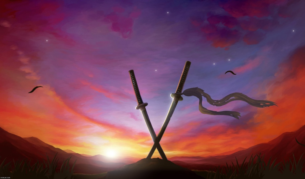 Перекрещенные мечи воткнутые в землю