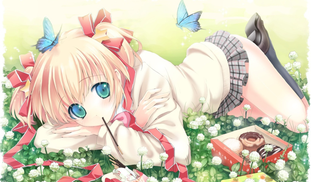 Милая девочка аниме Маленькие проказники