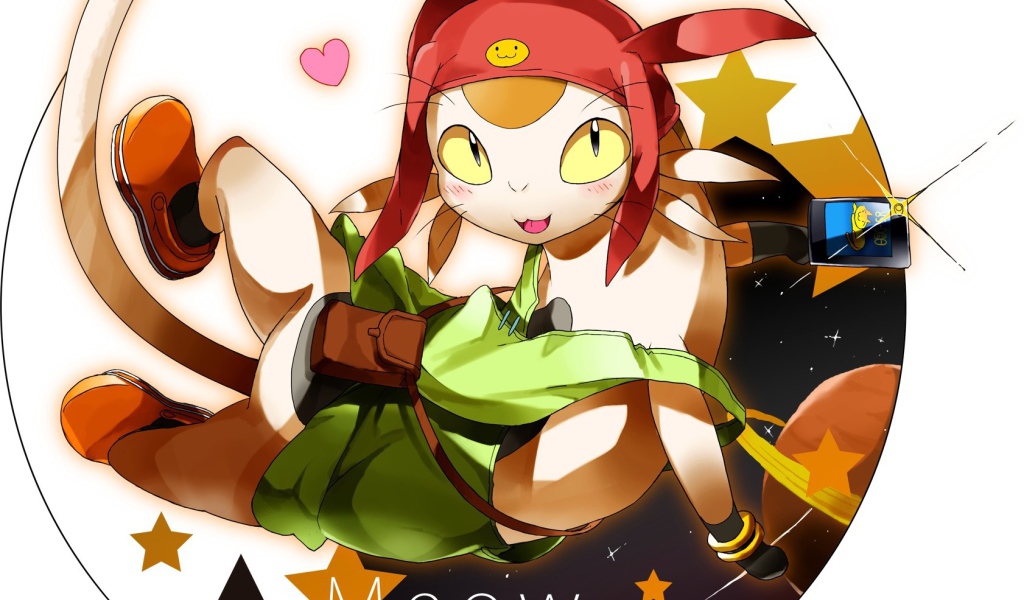 Милый кот из аниме Космический Денди