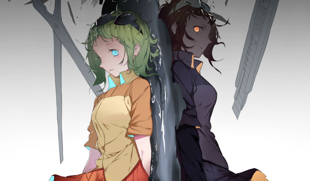 Темное отражение девушки аниме Megpoid Gumi