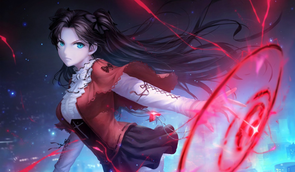 Энергетический щит у девушки из аниме