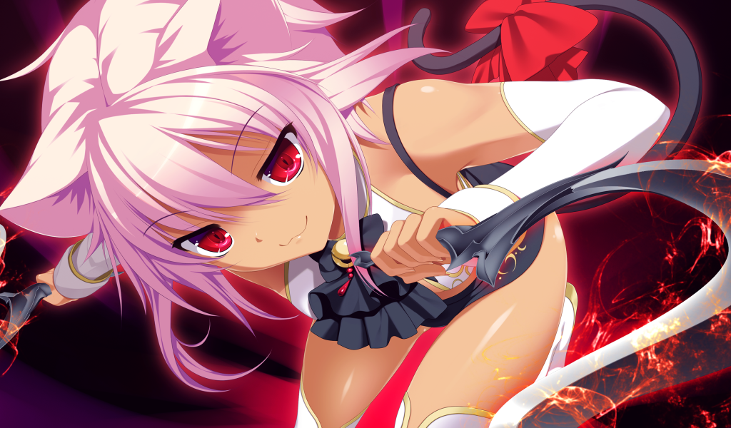 Злая девушка аниме с розовыми волосами