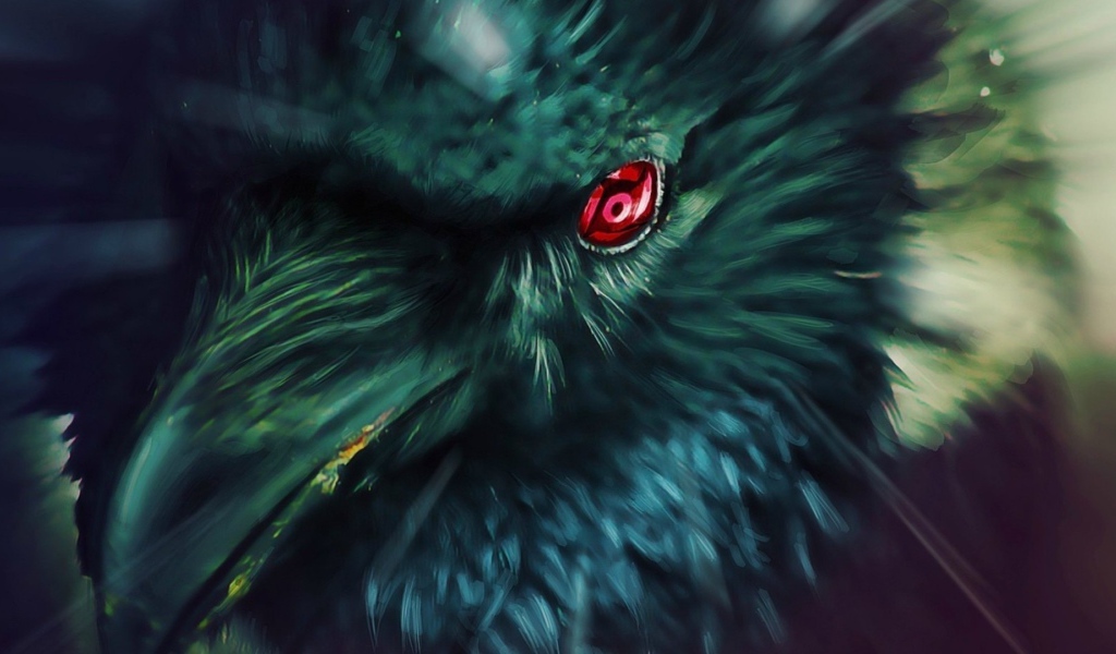 Глаз Шаринган у ворона