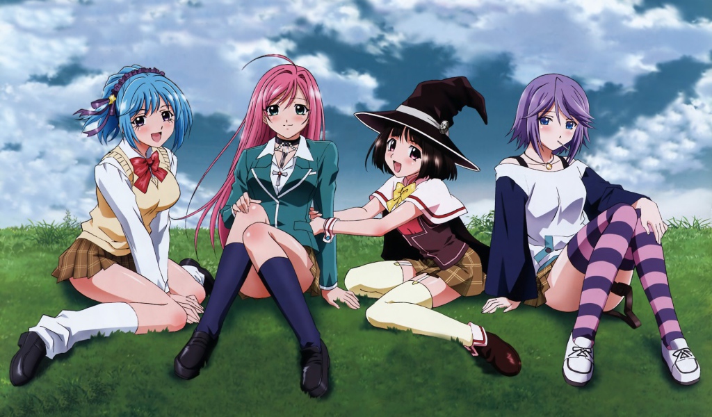 Девушки подружки в аниме Крестик + Вампир