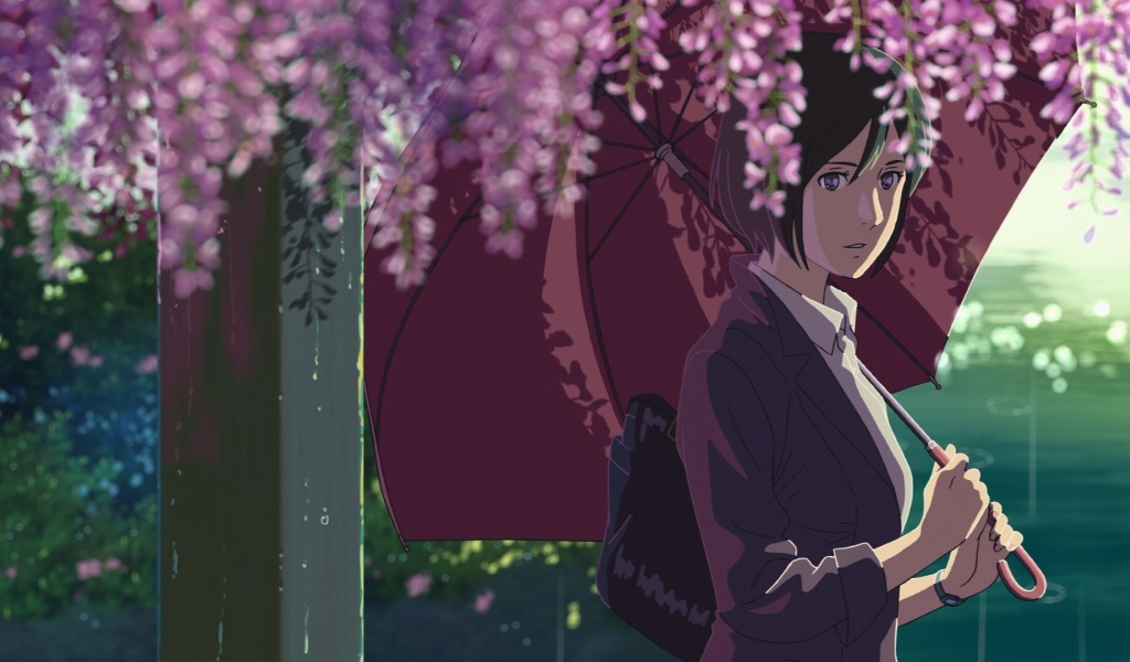 Девушка из аниме Сад изящных слов