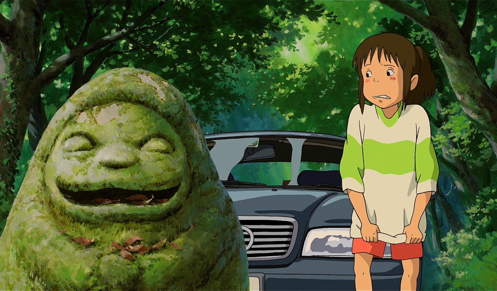 Девочка у идола в аниме Унесённые призраками