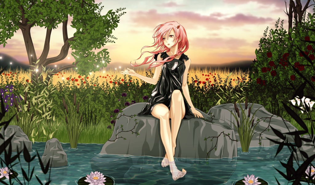 Девушка у воды в аниме Корона грешника