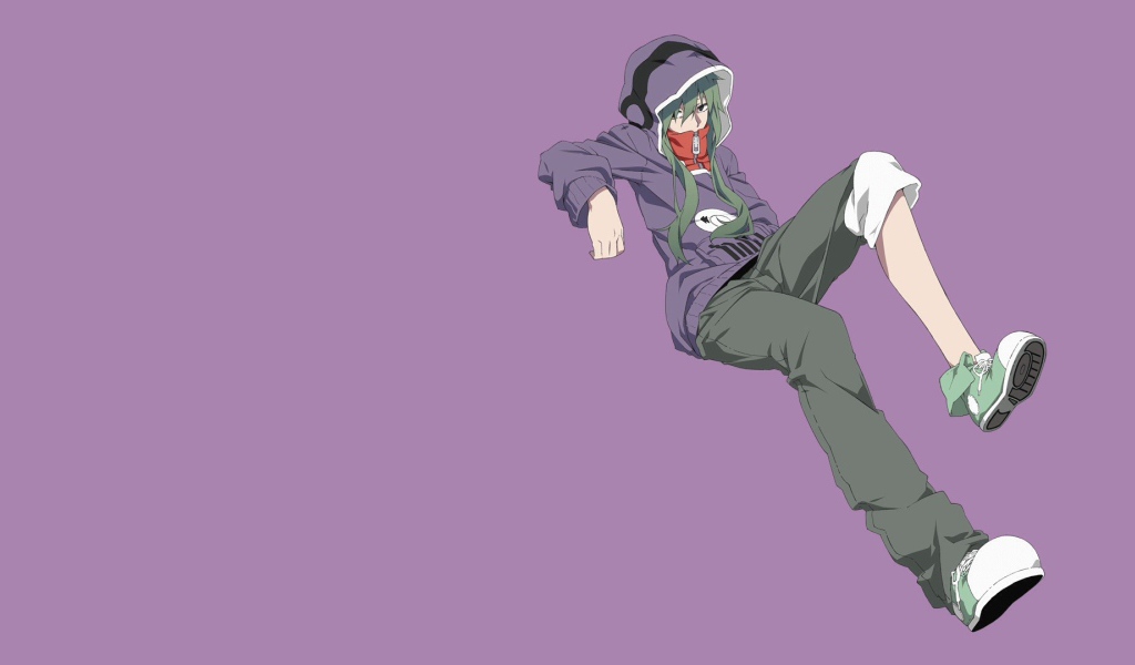 Девушка на фиолетовом фоне, аниме Kagerou Project