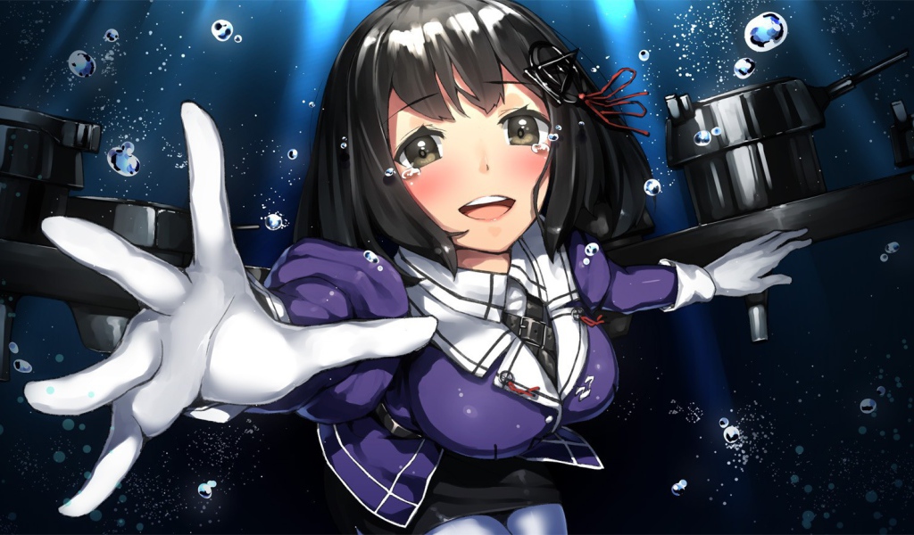 Девочка под водой в аниме Kantai Collection