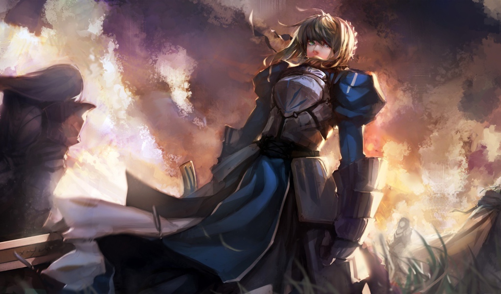 Девушка воин в аниме Fate-Zero