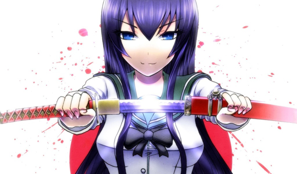 Девушка с катаной в аниме Highschool DxD