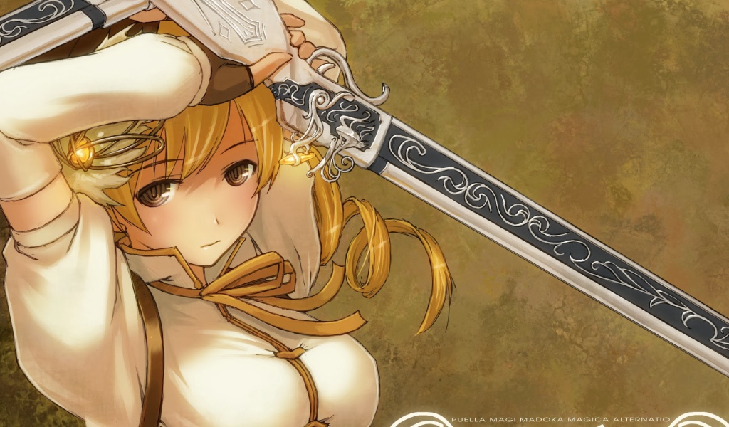 Девушка с мечом, аниме Девочка-волшебница Мадока