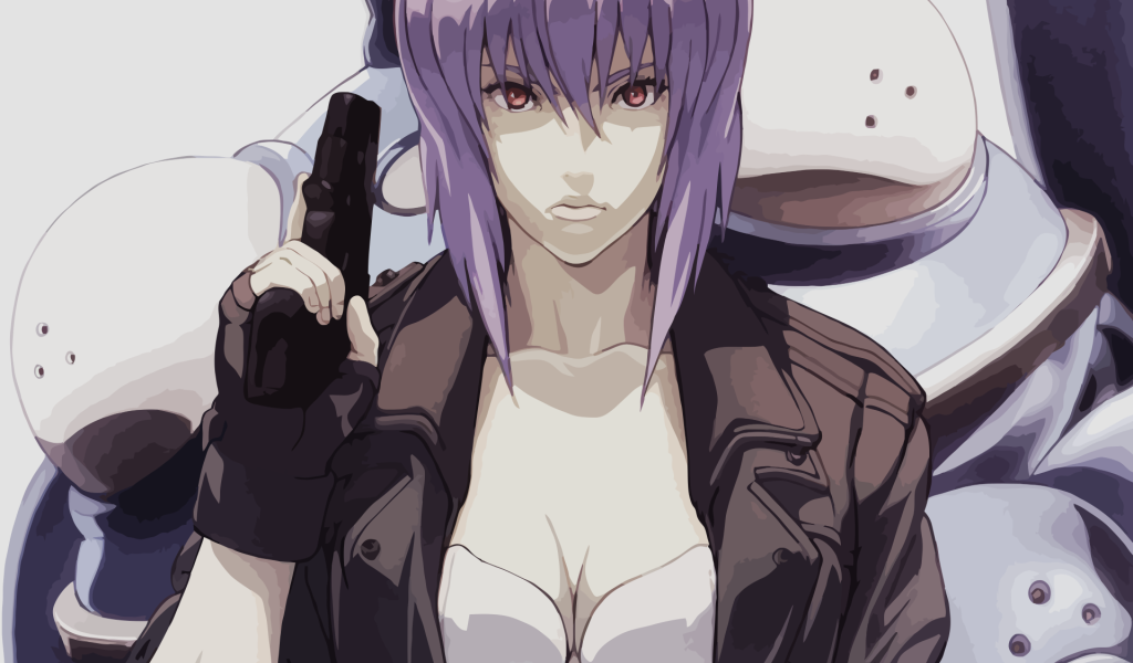 Девушка с пистолетом, аниме Призрак в доспехах