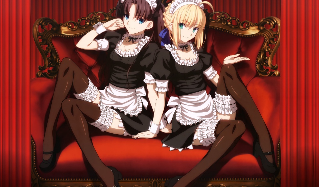 Девушки горничные в аниме Ночь прибытия