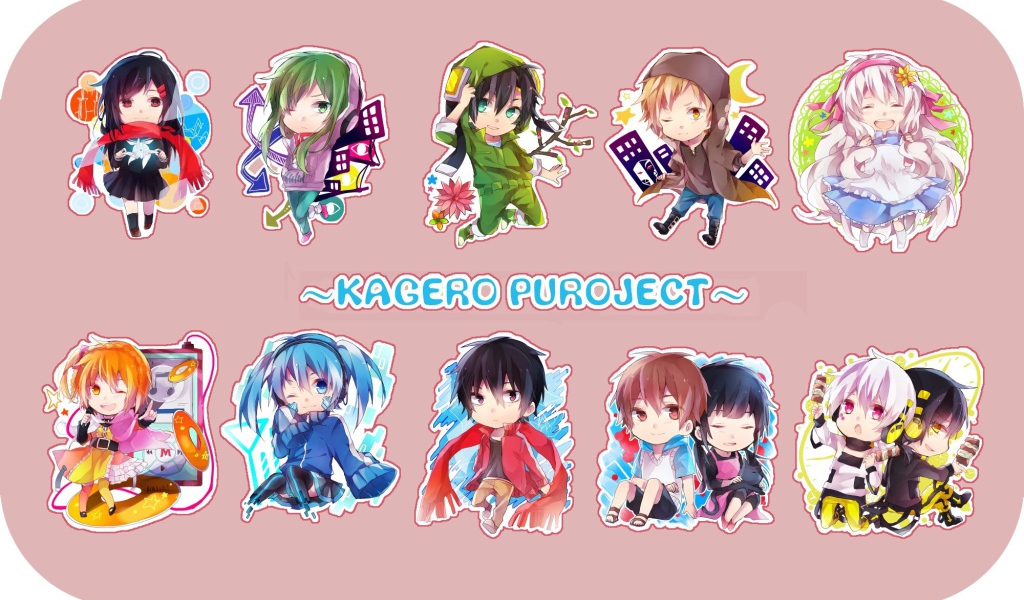 Девушки вокалоиды из аниме Kagerou Project